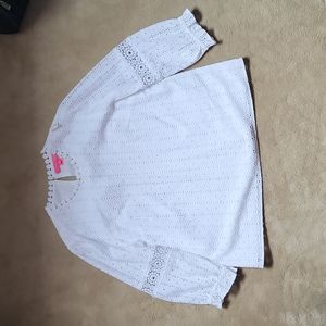 NWOT Lilly Pulitzer Jourdana White Eyelet Top